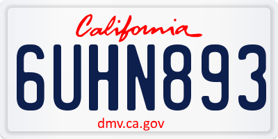 CA license plate 6UHN893