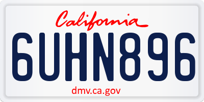 CA license plate 6UHN896