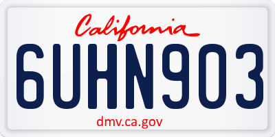 CA license plate 6UHN903