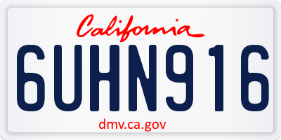 CA license plate 6UHN916