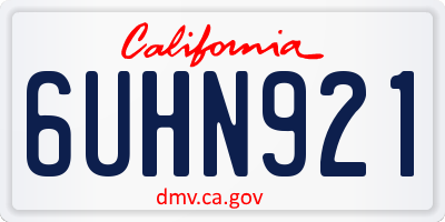 CA license plate 6UHN921
