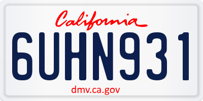 CA license plate 6UHN931