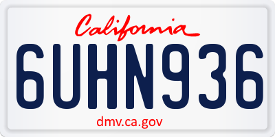 CA license plate 6UHN936