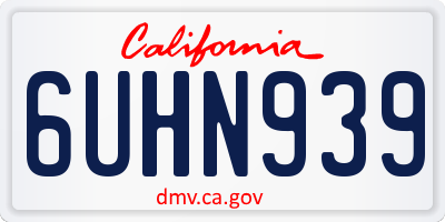 CA license plate 6UHN939