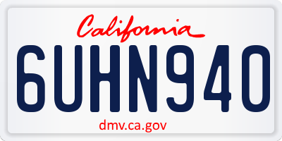 CA license plate 6UHN940