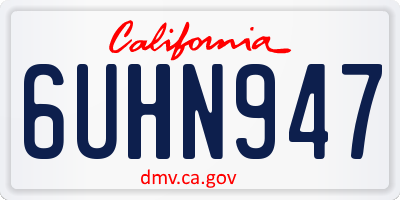 CA license plate 6UHN947