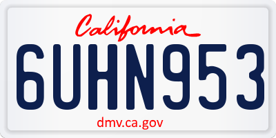 CA license plate 6UHN953