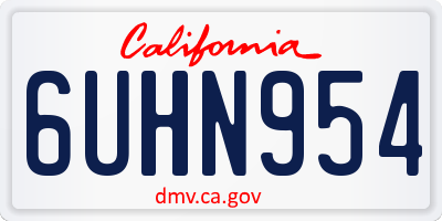CA license plate 6UHN954