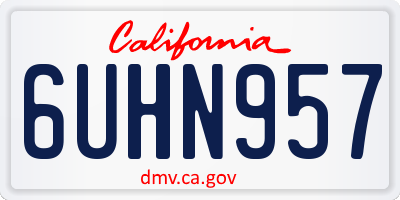 CA license plate 6UHN957
