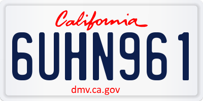CA license plate 6UHN961