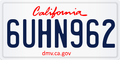 CA license plate 6UHN962