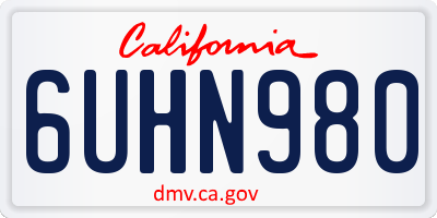 CA license plate 6UHN980