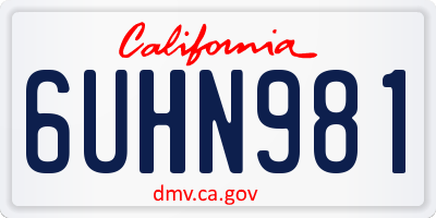 CA license plate 6UHN981