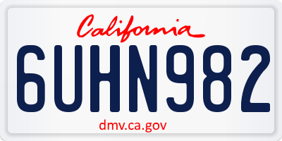 CA license plate 6UHN982