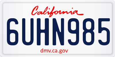 CA license plate 6UHN985