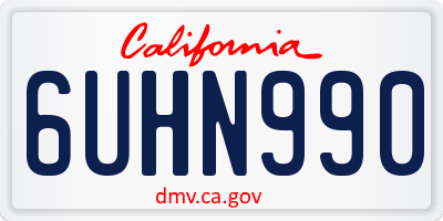 CA license plate 6UHN990