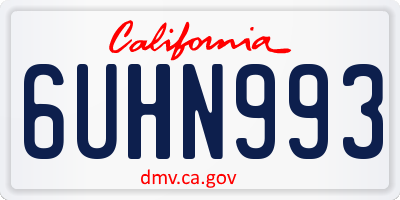 CA license plate 6UHN993