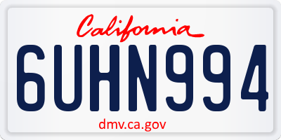 CA license plate 6UHN994
