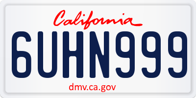 CA license plate 6UHN999