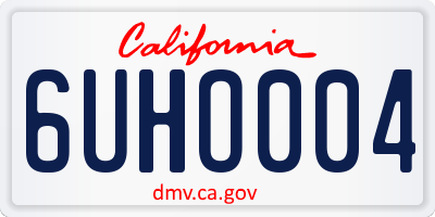 CA license plate 6UHO004