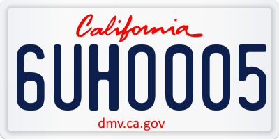 CA license plate 6UHO005