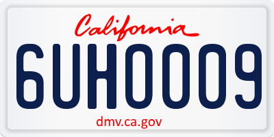 CA license plate 6UHO009