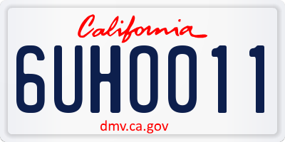 CA license plate 6UHO011