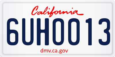 CA license plate 6UHO013