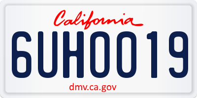 CA license plate 6UHO019