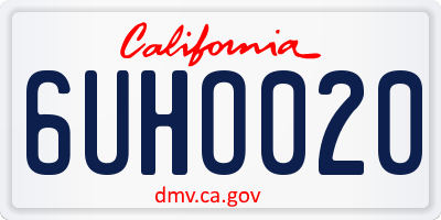 CA license plate 6UHO020