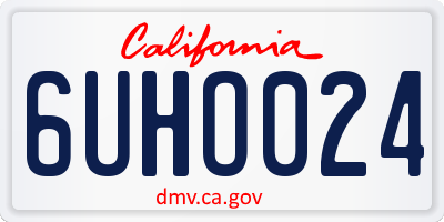 CA license plate 6UHO024