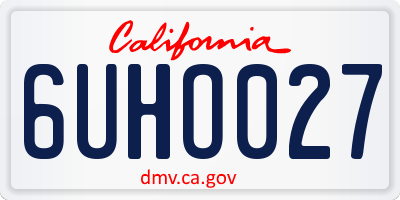 CA license plate 6UHO027