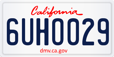 CA license plate 6UHO029