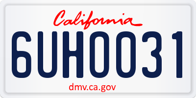 CA license plate 6UHO031