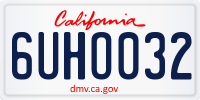 CA license plate 6UHO032