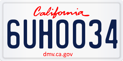 CA license plate 6UHO034