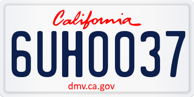 CA license plate 6UHO037