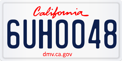 CA license plate 6UHO048