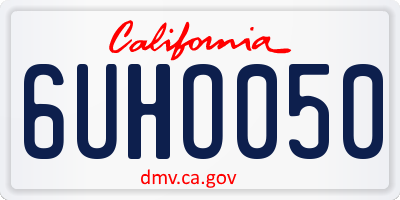 CA license plate 6UHO050