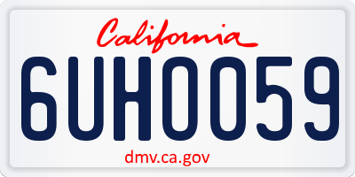 CA license plate 6UHO059