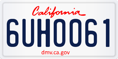 CA license plate 6UHO061