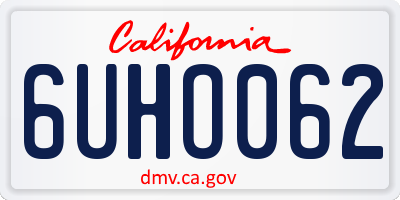 CA license plate 6UHO062