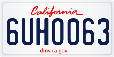 CA license plate 6UHO063