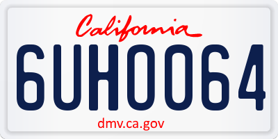 CA license plate 6UHO064