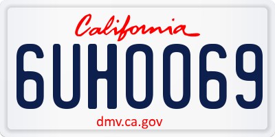 CA license plate 6UHO069