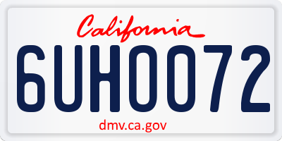 CA license plate 6UHO072