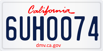 CA license plate 6UHO074