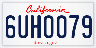 CA license plate 6UHO079