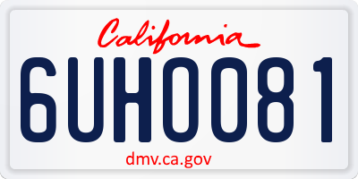 CA license plate 6UHO081