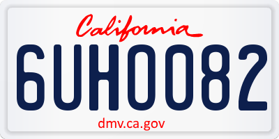 CA license plate 6UHO082